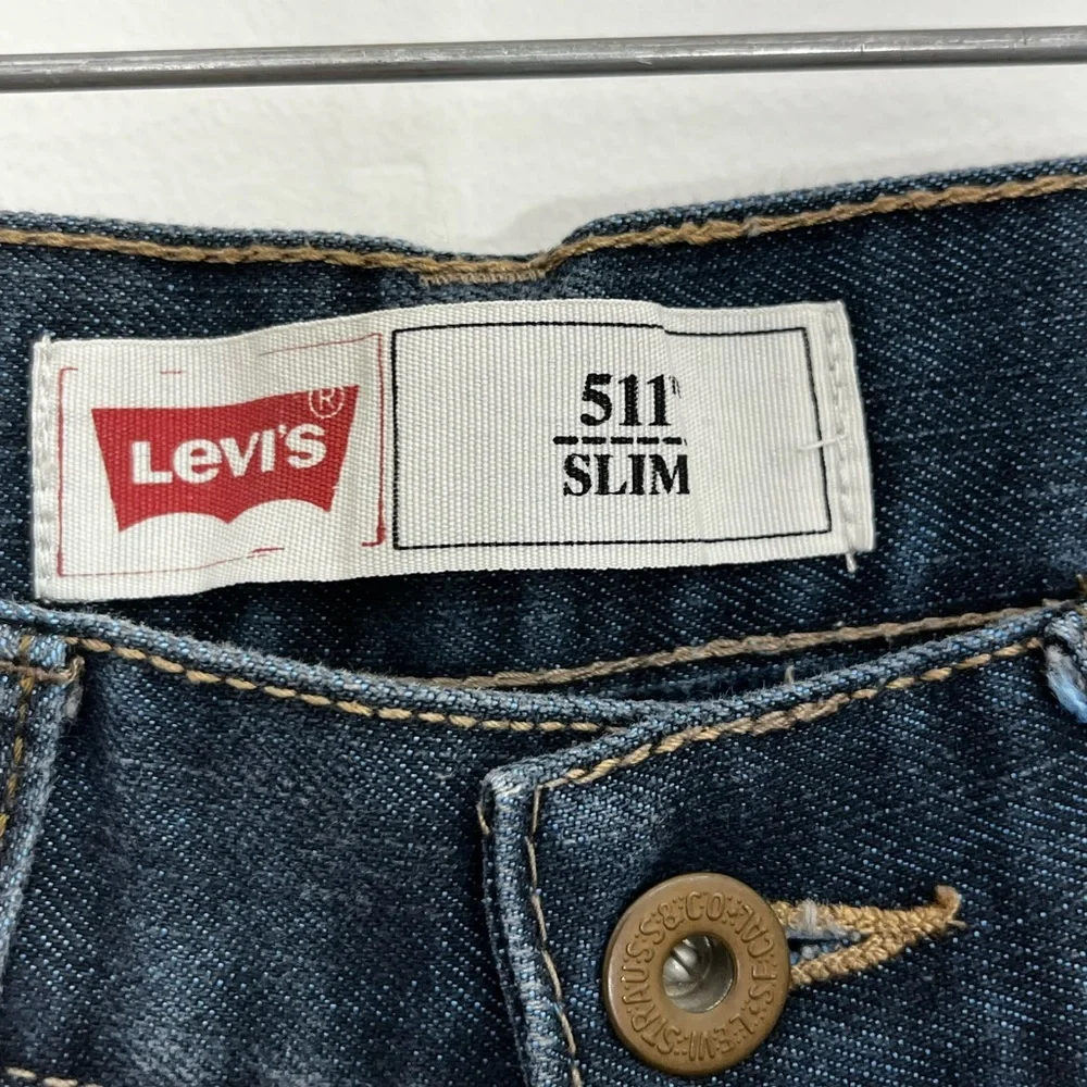 Levi’s 511 Slim Fit Jeans Youth Boys Size 16 28x28 Dark Wash Denim EUC Modern